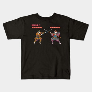 Pixel samurai fight game Kids T-Shirt